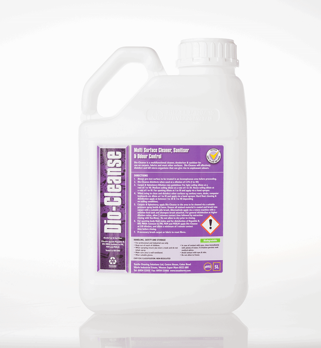 Biocidal, anti Viral Carpet, upholstery and surface disinfectant