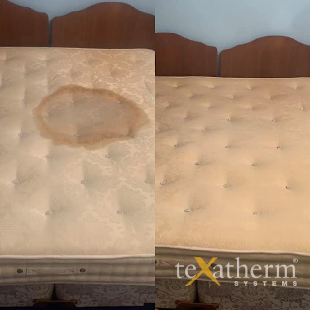 professional mattress stain removal before & after www.texatherm.com