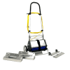 TM4 CRB dry carpet cleaning machine on stand with accessories.